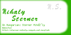 mihaly sterner business card